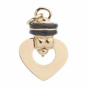 Puffy Freeform Heart Pendant in 18K Yellow Gold 2”